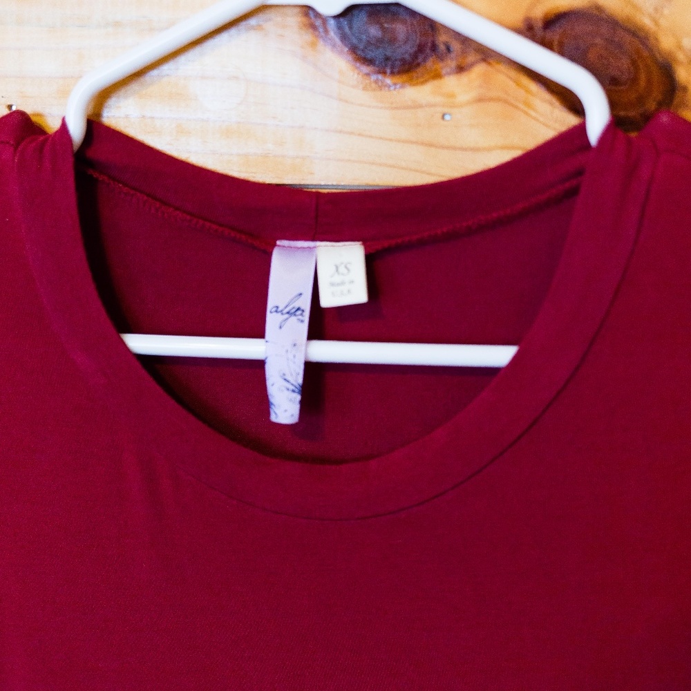 Red Ruffle Shoulder Top - Picture 2 of 5